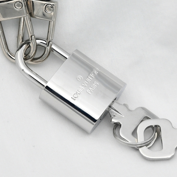 Authentic Louis Vuitton SILVER Lock & Keys Necklace #315 NEW ~2 Chains Included✨ - Picture 3 of 11